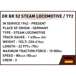 Cobi 6287 DRB Class 52 parní lokomotiva a návěstidlo, 1:35, 2747 k, 2 f