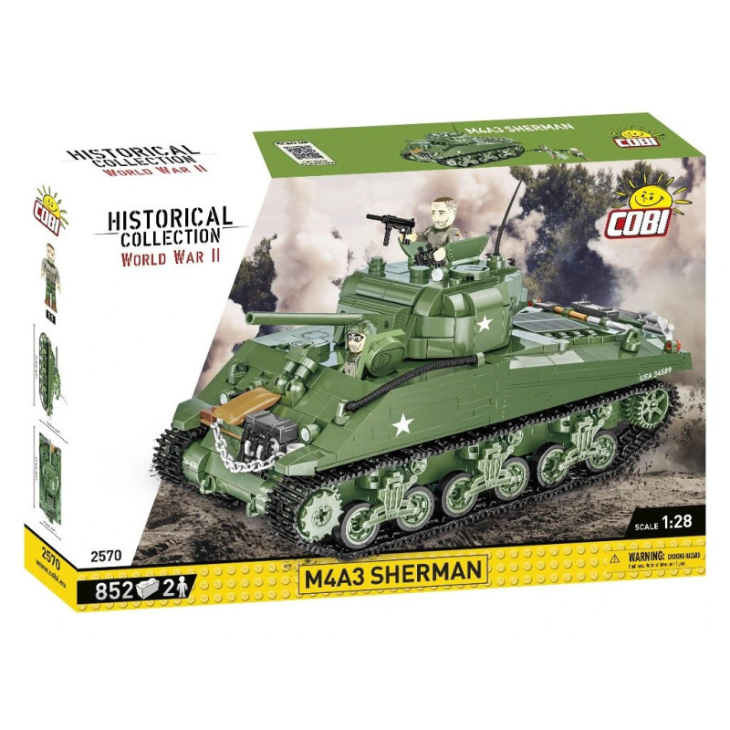 Cobi 2570 II WW M4A3 Sherman, 1:28, 852 k, 2 f