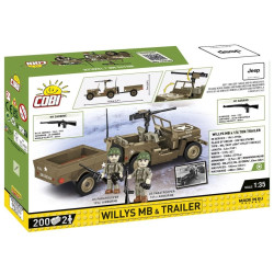 Cobi 3132 II WW Willys MB s přívěsem, 1:35, 200 k, 2 f